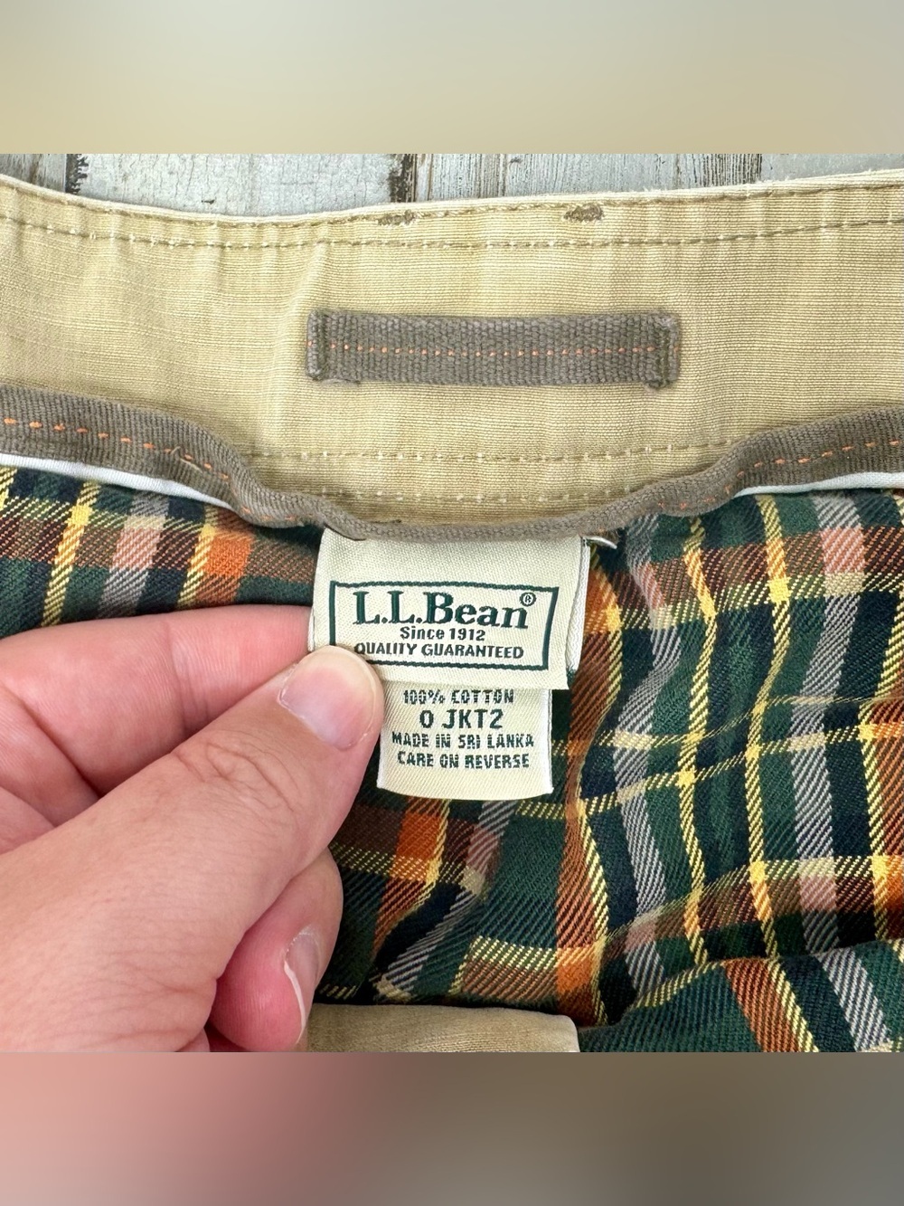 L.L. Bean Mens 44x35 Reinforced Knee Utility Pants Tan Cargo Fleece Lined - Picture 4 of 10